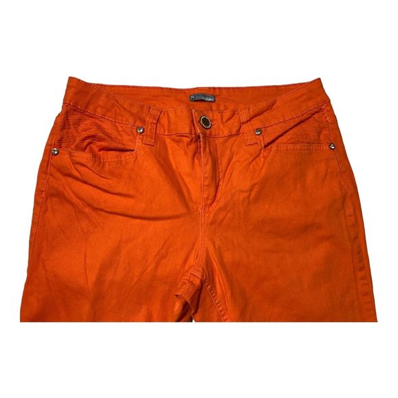 New Directions Weekend Orange Cropped/Capri Womens 10 Stretch Straight Cuffed - Picture 3 of 8